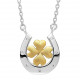 Orphelia® 'Signature' Damen Sterling Silber Halskette mit Anhänger - Silber/Gold ZK-7517