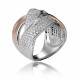 Orphelia® Damen Sterling Silber Ring - Silber/Rosa ZR-7445