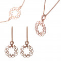 Orphelia® 'Jasmine' Damen Sterling Silber Set: Bracelet + Earrings + Necklace - Rosé SET-7076/1