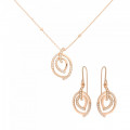 Orphelia® 'Celine' Damen Sterling Silber Set: Halskette-Anhanger + Ohrringe - Rosé SET-7114/RG