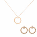Orphelia® 'Novalie' Damen Sterling Silber Set: Halskette-Anhanger + Ohrringe - Rosé SET-7129/RG