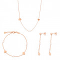 Orphelia® 'Nahara' Damen Sterling Silber Set: Halskette + Armband + Ohrringe - Rosé SET-7378