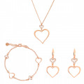Orphelia® 'Alfina' Damen Sterling Silber Set: Halskette + Armband + Ohrringe - Rosé SET-7383