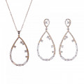 Orphelia® 'Islia' Damen Sterling Silber Set: Necklace + Earrings - Rosé SET-7423/RG