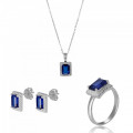 Orphelia® 'Enora' Damen Sterling Silber Set: Necklace + Earrings + Ring - Silber SET-7425/SA