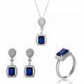 Orphelia® 'Enora' Damen Sterling Silber Set: Necklace + Earrings + Ring - Silber SET-7426/SA