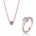 Orphelia® 'Nora' Damen Sterling Silber Set: Necklace + Ring - Rosé SET-7435