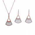 Orphelia® 'Carina' Damen Sterling Silber Set: Necklace + Earrings - Rosé SET-7436