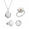 Orphelia® 'Aliva' Damen Sterling Silber Set: Necklace + Earrings + Ring - Silber SET-7469