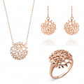 Orphelia® 'Flavie' Damen Sterling Silber Set: Necklace + Earrings + Ring - Rosé SET-7502/RG