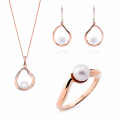 Orphelia® 'Baptiste' Damen Sterling Silber Set: Necklace + Earrings + Ring - Rosé SET-7507/RG