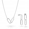 Orphelia® 'Rose' Damen Sterling Silber Set: Necklace + Earrings - Silber SET-7561