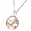 Orphelia® 'Elvina' Damen's Sterling Silber Halskette mit Anhänger - Silber/Rosa ZH-7085/1
