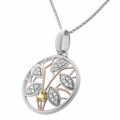 Orphelia® 'Oceane' Damen's Sterling Silber Halskette mit Anhänger - Silber/Rosa ZH-7090/1