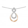 Orphelia® 'Amber' Damen Sterling Silber Halskette mit Anhänger - Silber/Rosa ZH-7092/1