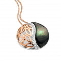 Orphelia® 'Unari' Damen Sterling Silber Halskette mit Anhänger - Silber/Rosa ZH-7112