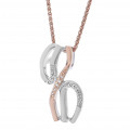 Orphelia® 'Sally' Damen Sterling Silber Halskette mit Anhänger - Silber/Rosa ZH-7230
