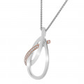 Orphelia® 'Alverta' Damen Sterling Silber Halskette mit Anhänger - Silber/Rosa ZH-7232