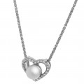 Orphelia® 'Alberte' Damen's Sterling Silber Halskette mit Anhänger - Silber/Rosa ZH-7233