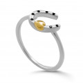 Orphelia® 'Aurora' Damen's Sterling Silber Ring - Silber/Gold ZR-7525