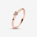 Pandora® 'Radiant Heart' Damen Verchromtem Metall Ring - Rosé 182495C01