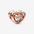 Pandora® 'Radiant Heart' Damen Verchromtem Metall Charm - Rosé 782493C01