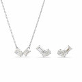 Swarovski® 'Mesmera' Damen Metall Set: Necklace + Earrings - Silber 5665829