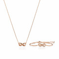 Swarovski® 'Hyperbola' Damen Verchromtem Metall Set: Bracelet + Necklace - Rosé 5682483